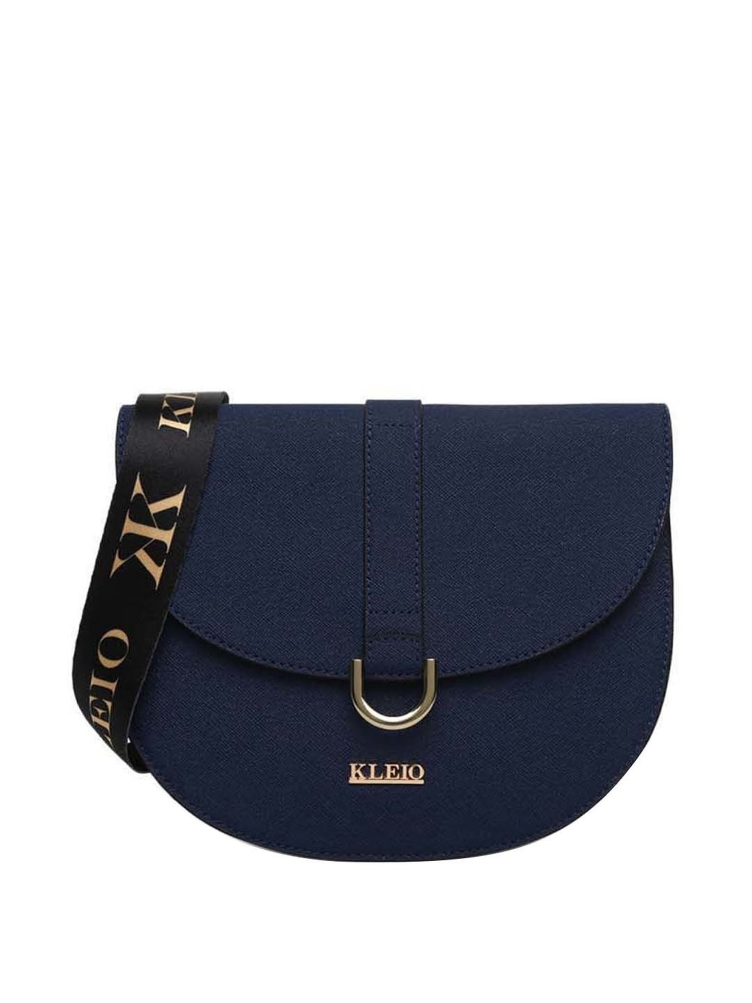KLEIO Blue Solid Medium Shoulder Bag