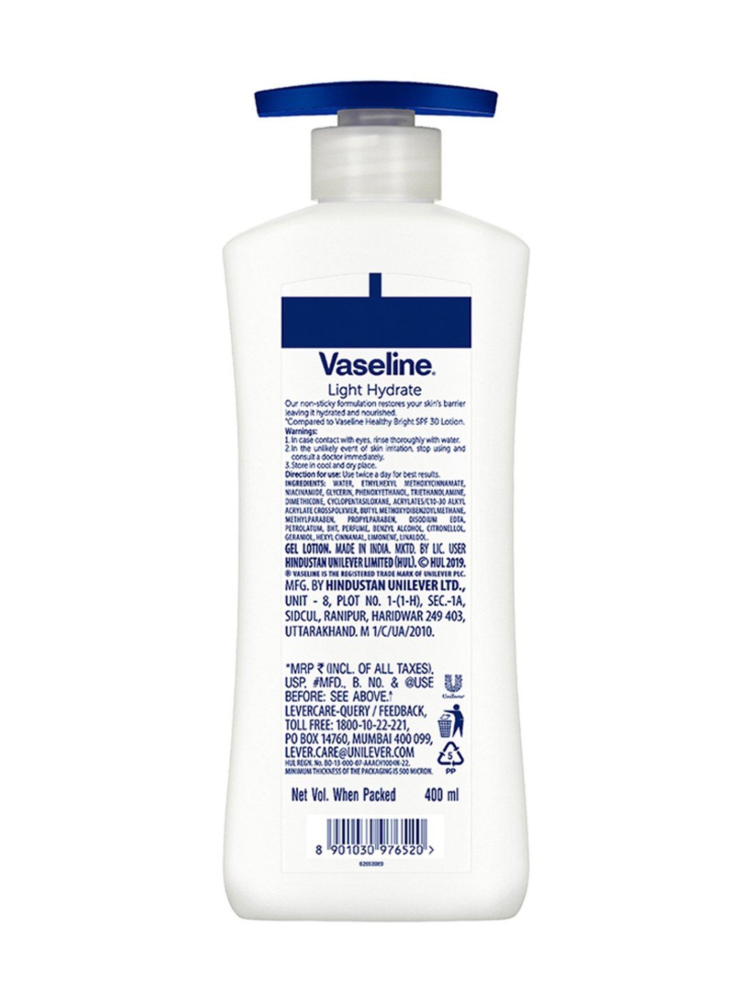 Vaseline Intensive Care Light Hydrate Serum In Lotion - 400 ml