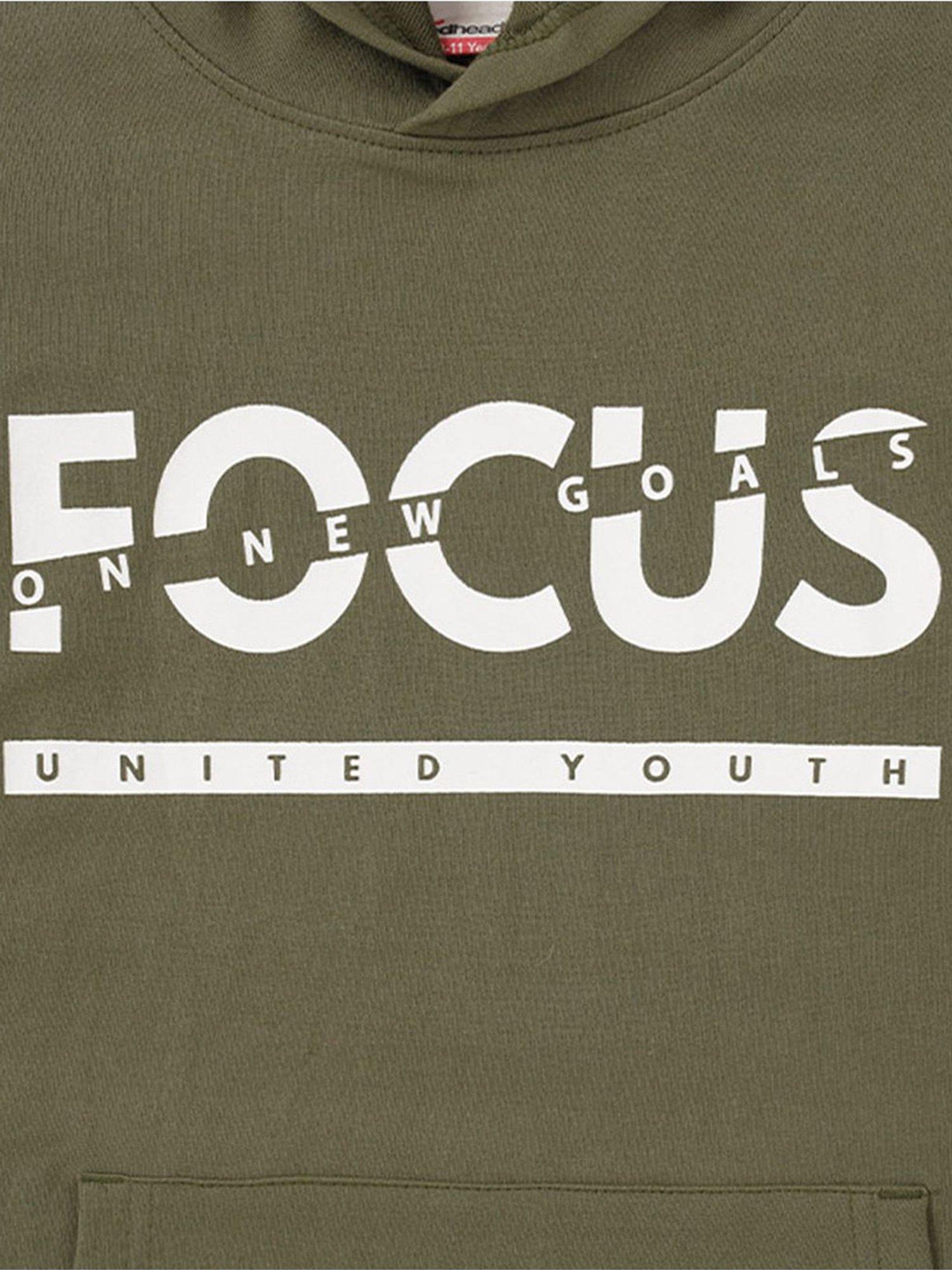 Edheads Kids Green Cotton Printed Full Sleeves Hoodie