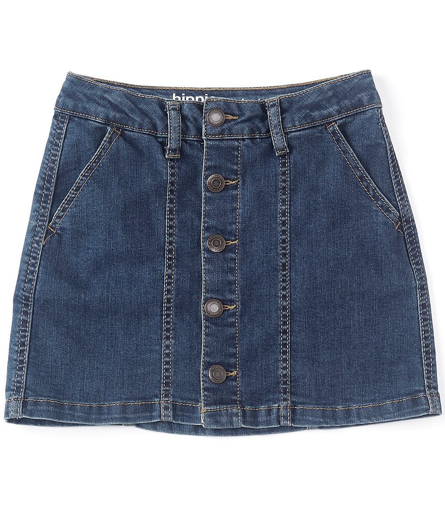 Hippie Girl Big Girls 7-16 REPREVE Recycled Materials Button-Front Denim Skirt