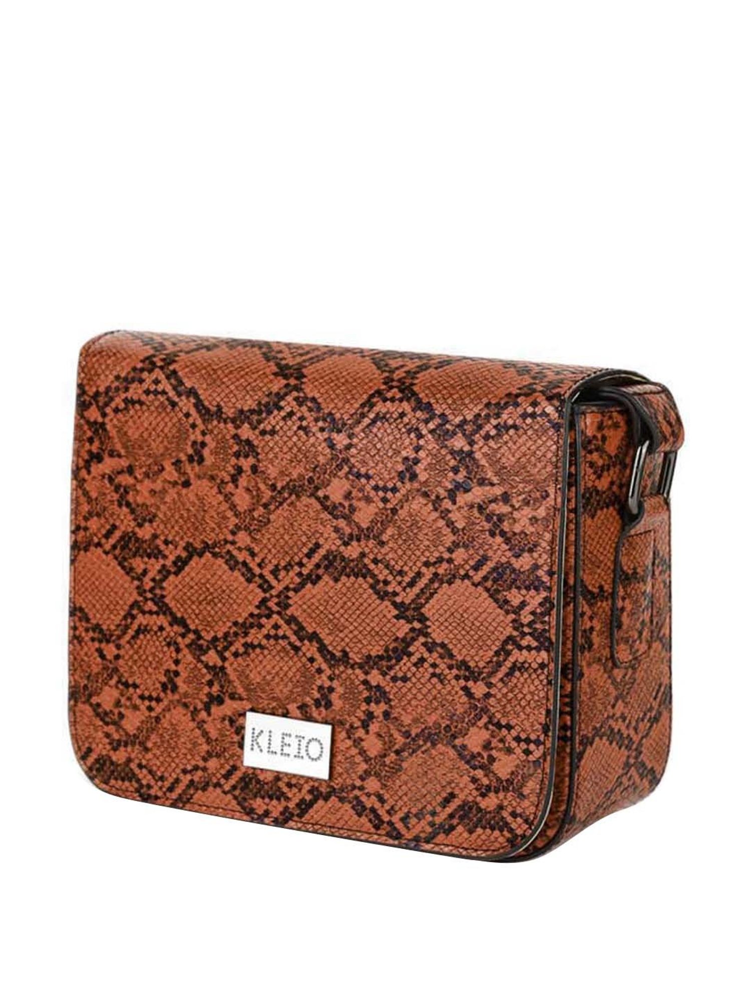 KLEIO Tan Textured Medium Sling Handbag