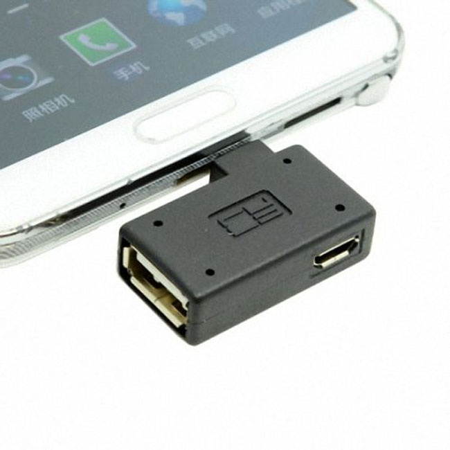 Jimier 90 Degree Right Angled Micro USB 2.0 OTG Host Adapter with USB U2-241-RI
