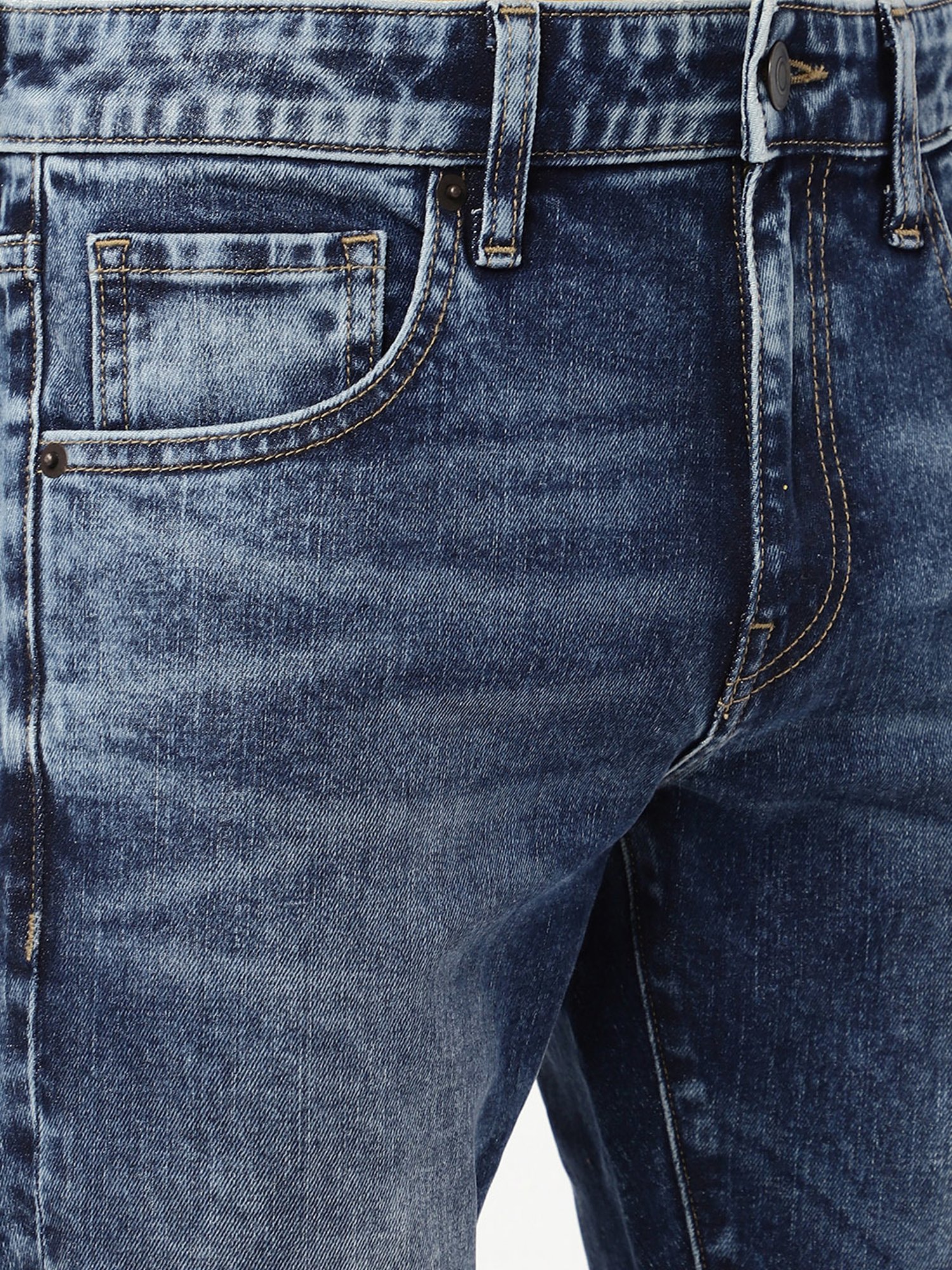 Passion Blue Slim Fit Heavily Washed Jeans