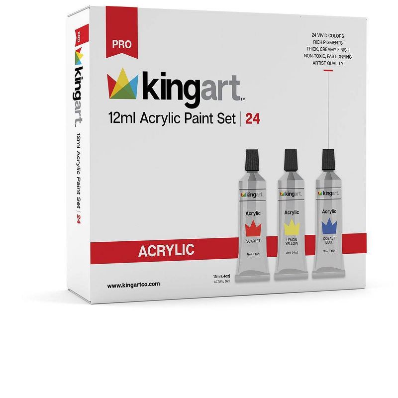 Kingart 24ct 12ml Acrylic Paint Set