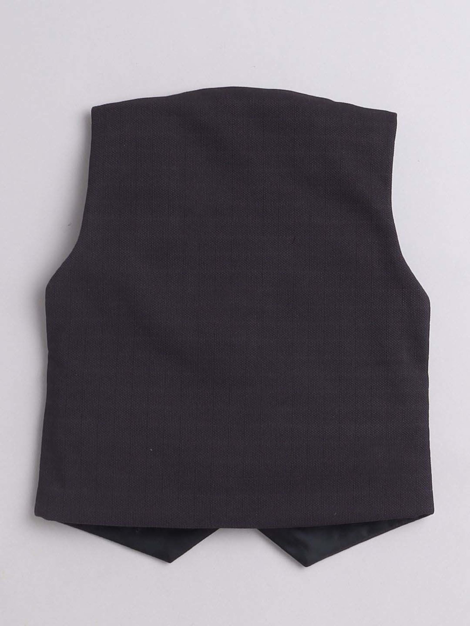 Fourfolds Boys Dark Grey Solid Full Sleeves Clothing Set