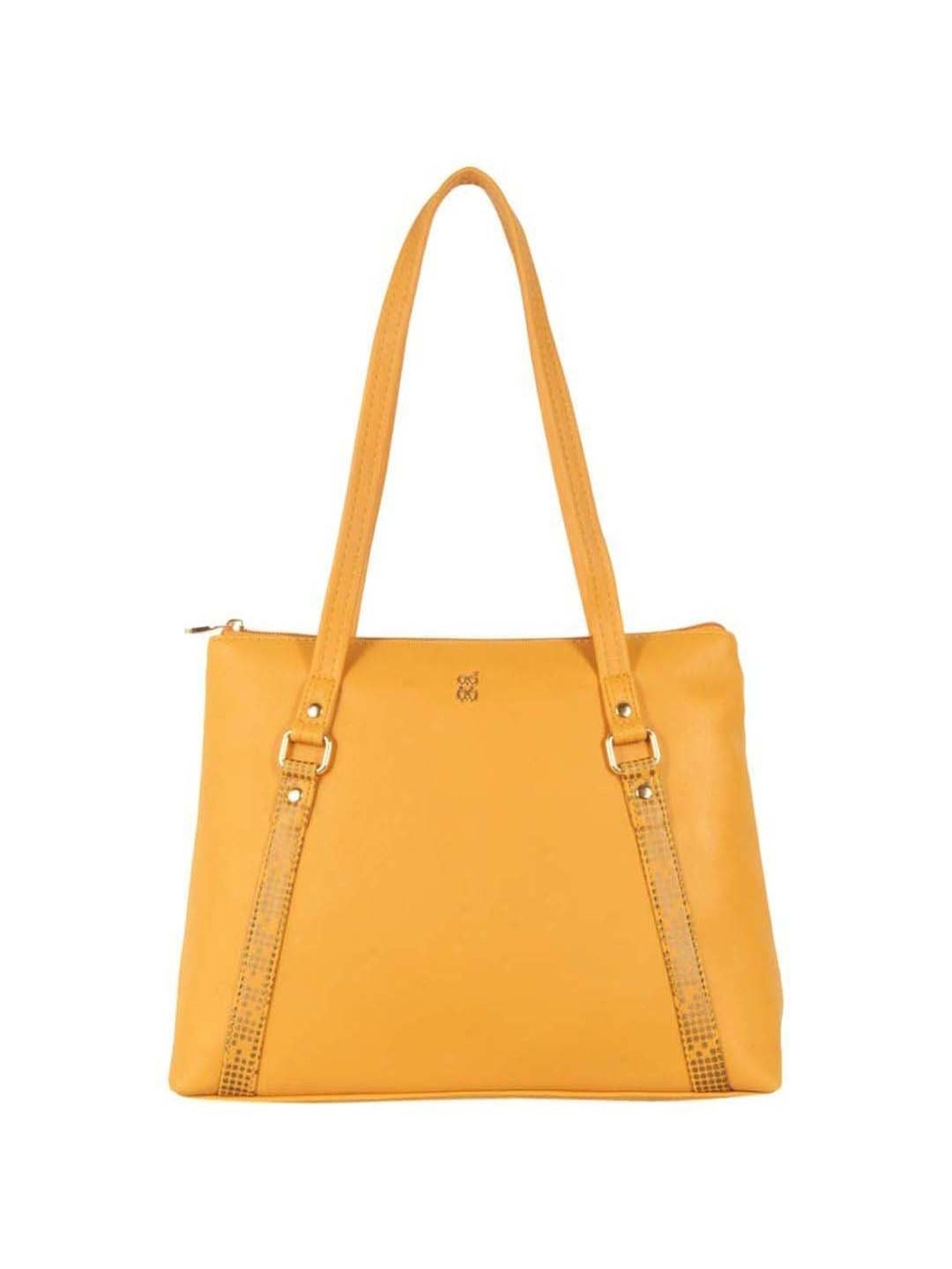 Baggit Yellow Solid Medium Tote Handbag