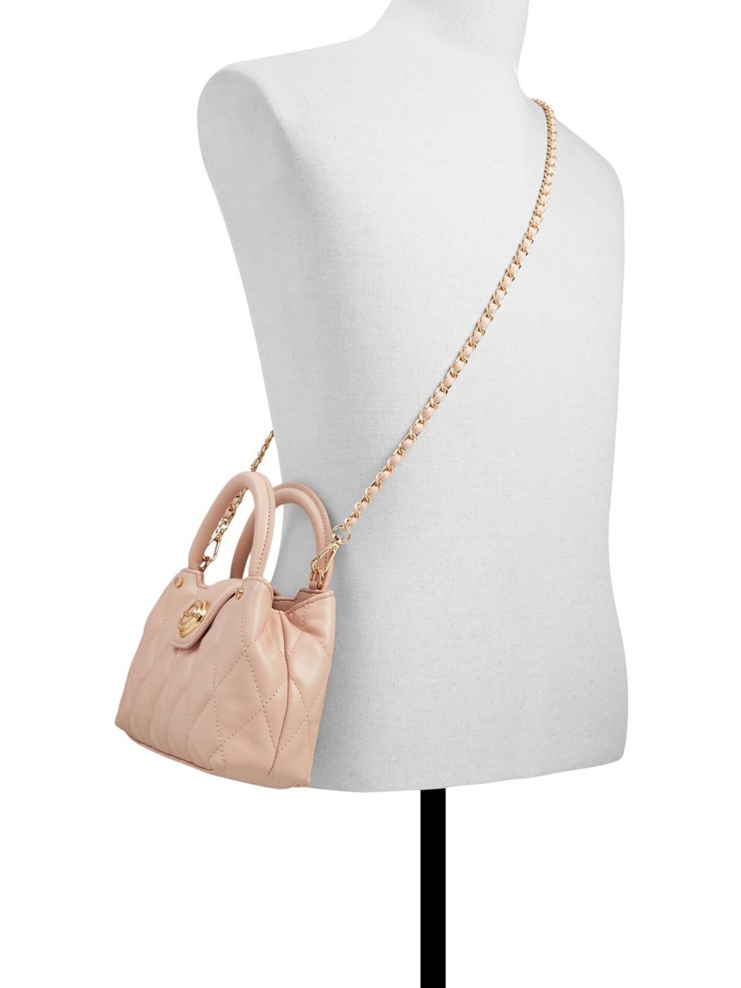 Aldo Pink Striped Small Handbag