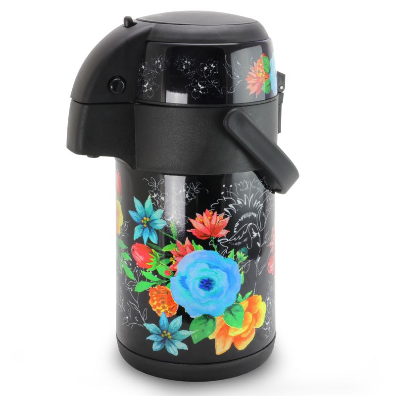 Gibson Home Floral Garden 75 Ounce Stainless Steel Air Pump Coffee Pot