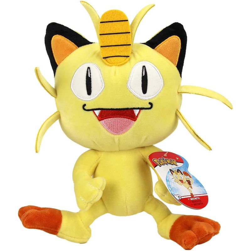 Jazwares Pokemon Meowth and Mimikyu Plush Stuffed Animal Toys 8", Set of 2