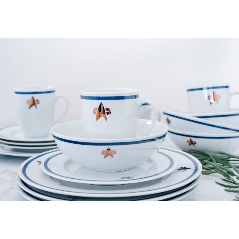 Robe Factory LLC Star Trek: The Next Generation Dinnerware Sets | 16-Piece Ceramic Dinner Set