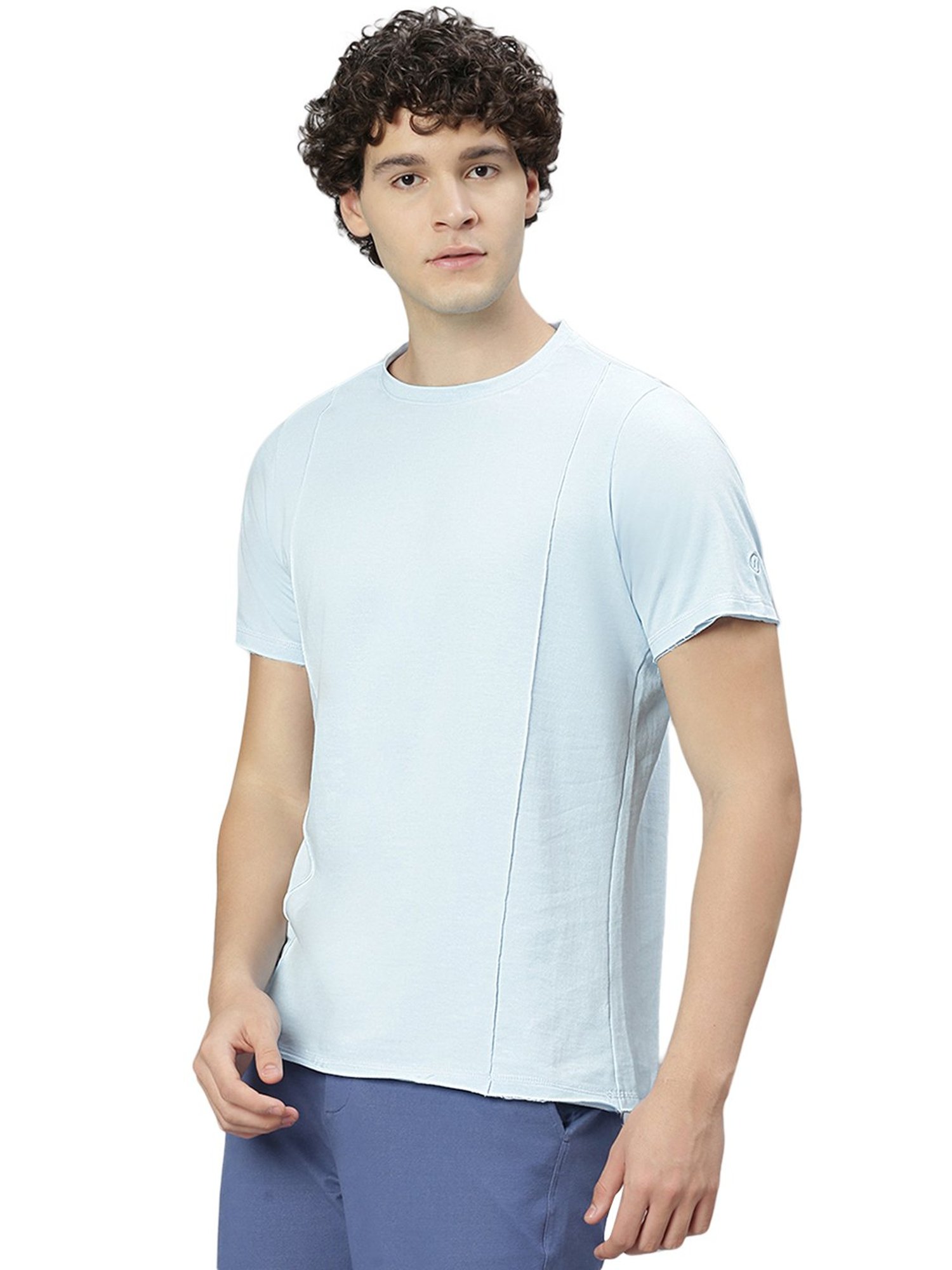 Slowave Light Blue Regular Fit T-Shirt
