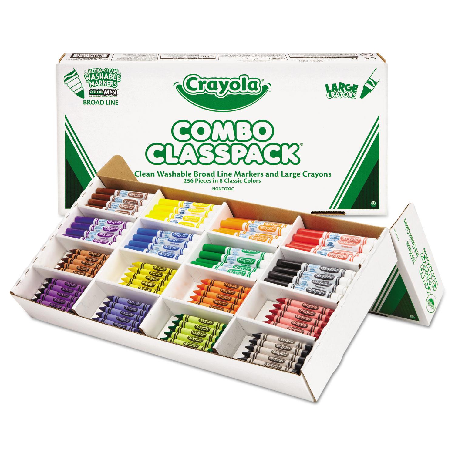 Crayola. 523348 Classpack Crayons w/Markers, 8 Colors, 128 Each Crayons/Markers, 256/Box