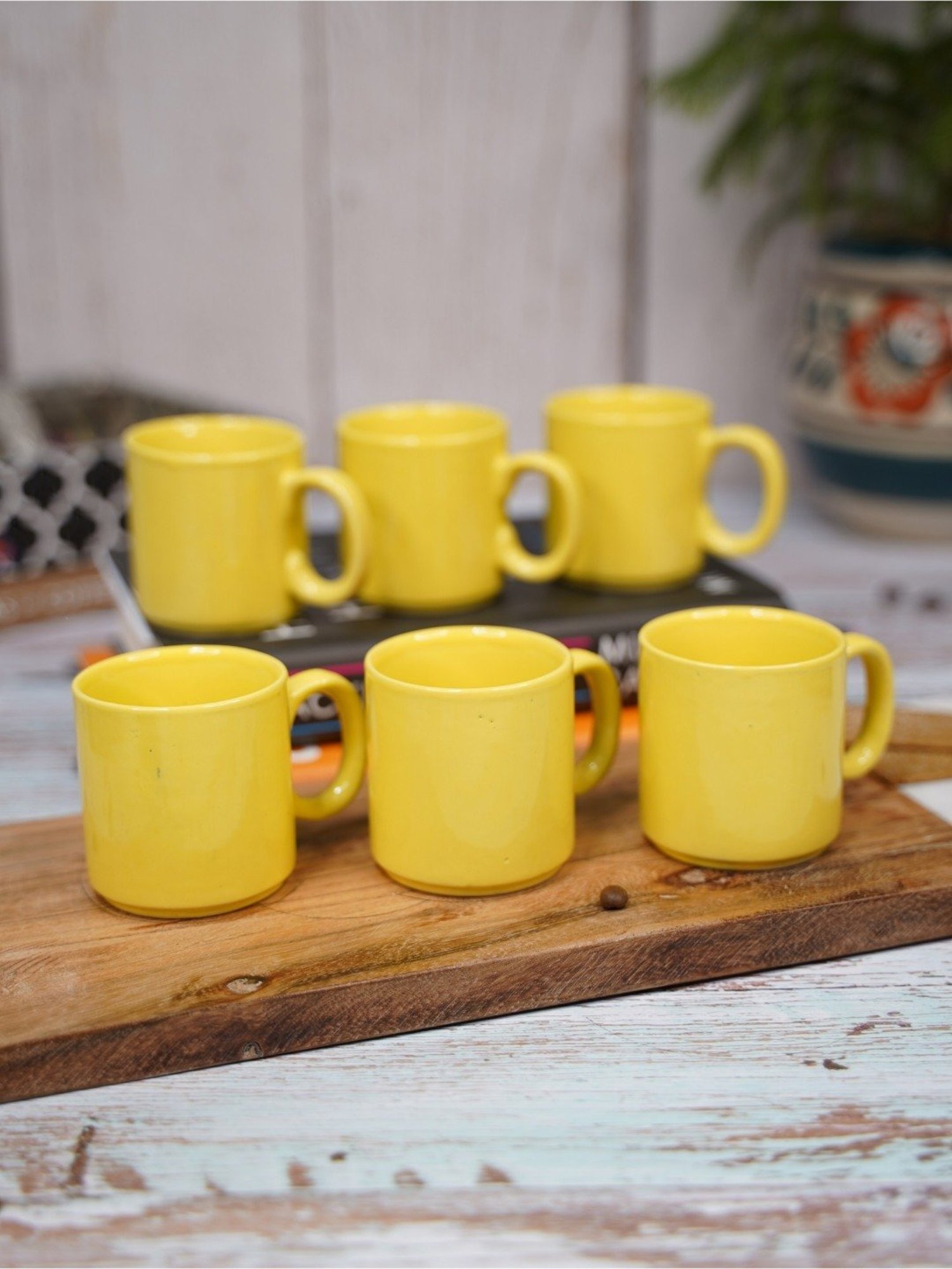 Larah by Borosil White Ceramic Opalware Mug - Set of 6 160ml