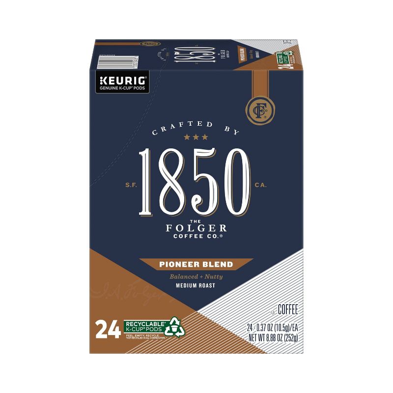 Folgers 1850 Pioneer Blend Dark Roast Coffee - Keurig  K-Cup Pods - 24ct