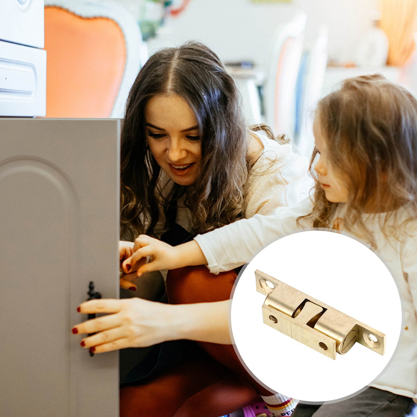 6pcs Goden Double Spring Ball Boat Door Stud Catch 70 Copper with 24pcs Screws