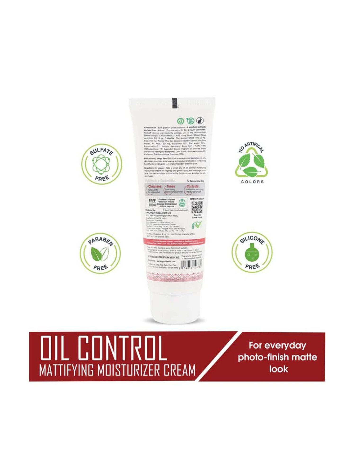 AyouthVeda Oil Control Mattifying Moisturizer Cream - 60 gm