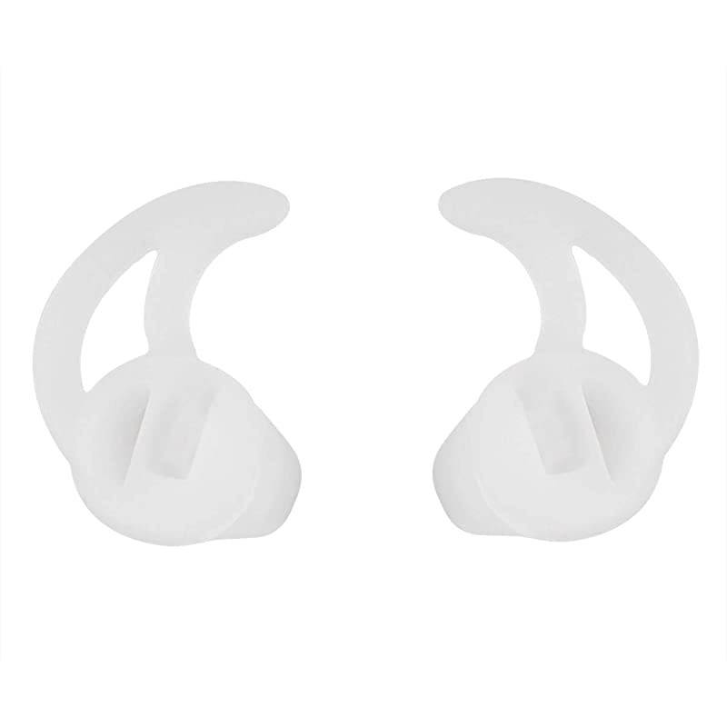Silicone Fin EarMold Anti-Slip Replacement Earbud Tips for Coil Tube Surveillance Earpieces(White, 2 Pair Large)