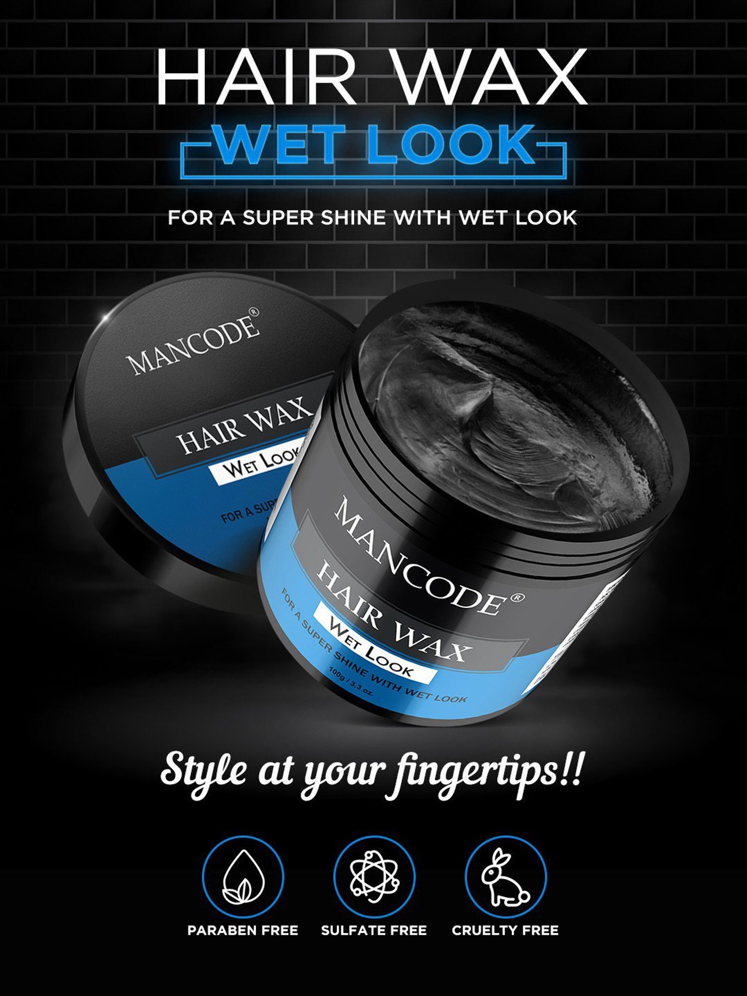 Mancode Wet Look Hair Wax - 100 gm