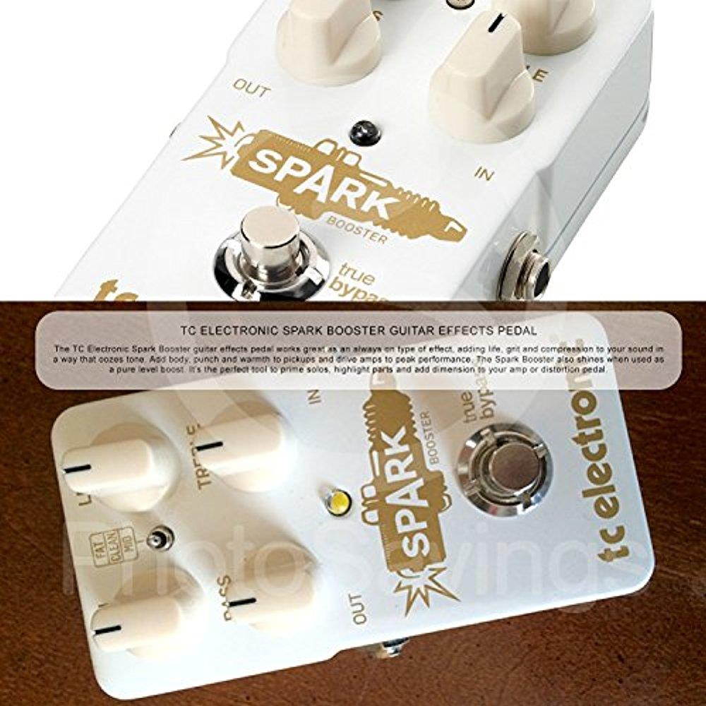 TC Electronic Spark Booster and Accessory Bundle with Xpix Pro 1/4 TRS Cable + Fibertique Cleaning Cloth