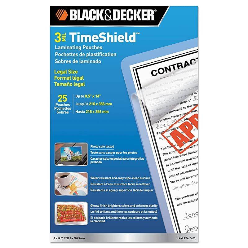 DECKER TimeShield UV Thermal Laminating Pouches 5 x 7 Photo 5 mil 25 Pack LAM5X725