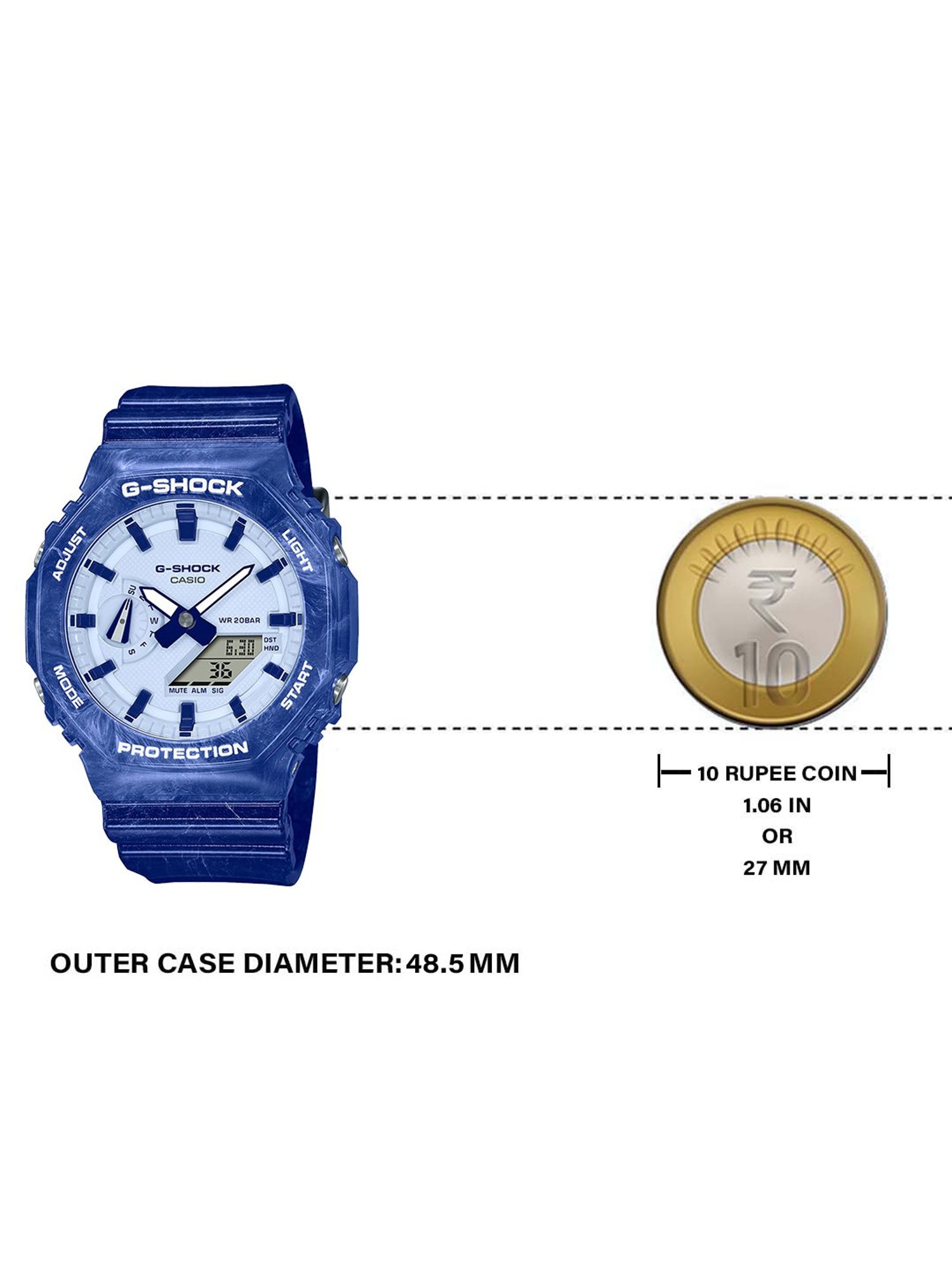 Casio GA-2100BWP-2ADR G-Shock Analog-Digital Watch for Men (49 mm)