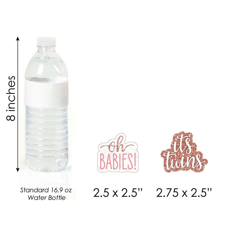 Big Dot of Happiness It's Twin Girls - Dessert Cupcake Toppers - Pink and Rose Gold Twins Baby Shower Clear Treat Picks - Set of 24