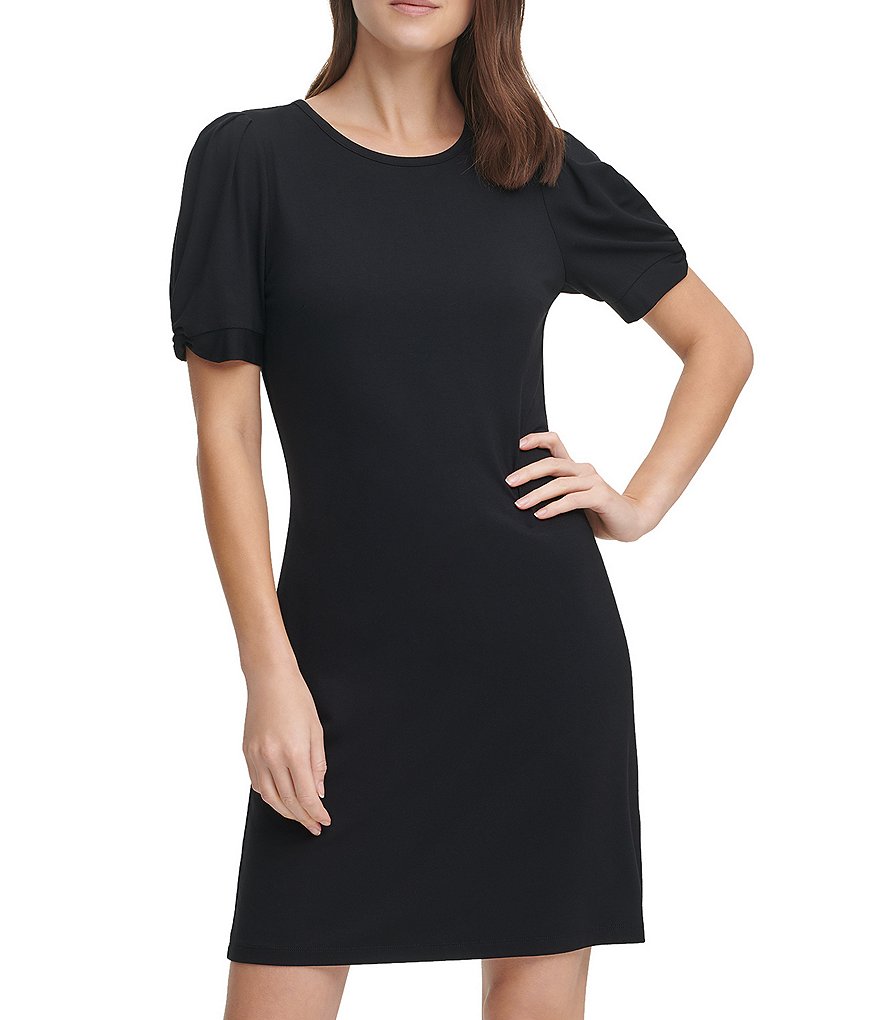 Anne Klein Sport Carlita Jewel Neck Sleeveless Midi Shift Tank Dress