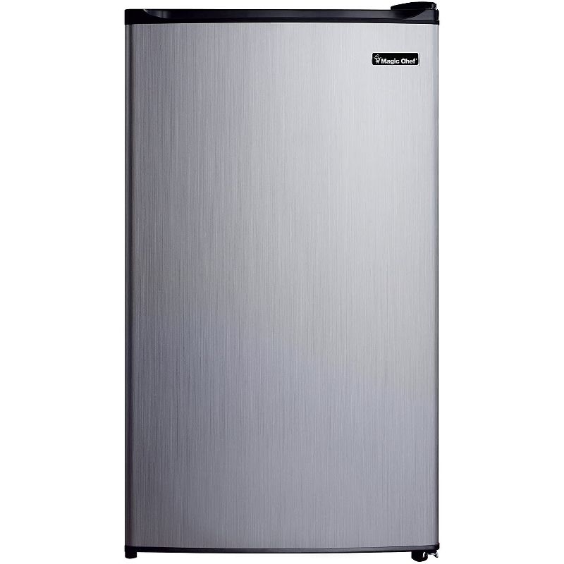 Magic Chef MCBR350S2 3.5 Cubic Feet Compact Mini Refrigerator & Freezer with Adjustable Temperature Control, Silver