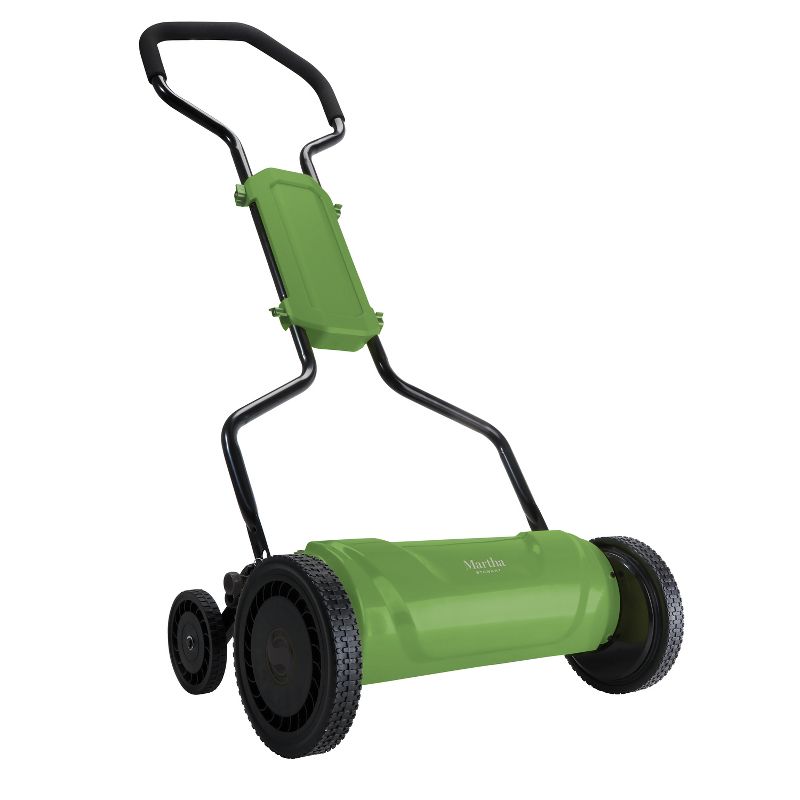 Martha Stewart MTS-MRM18 Razor Sharp Cutting Blade Silent Push Reel Mower | 18-Inch | 5-Position | Quad Wheel.