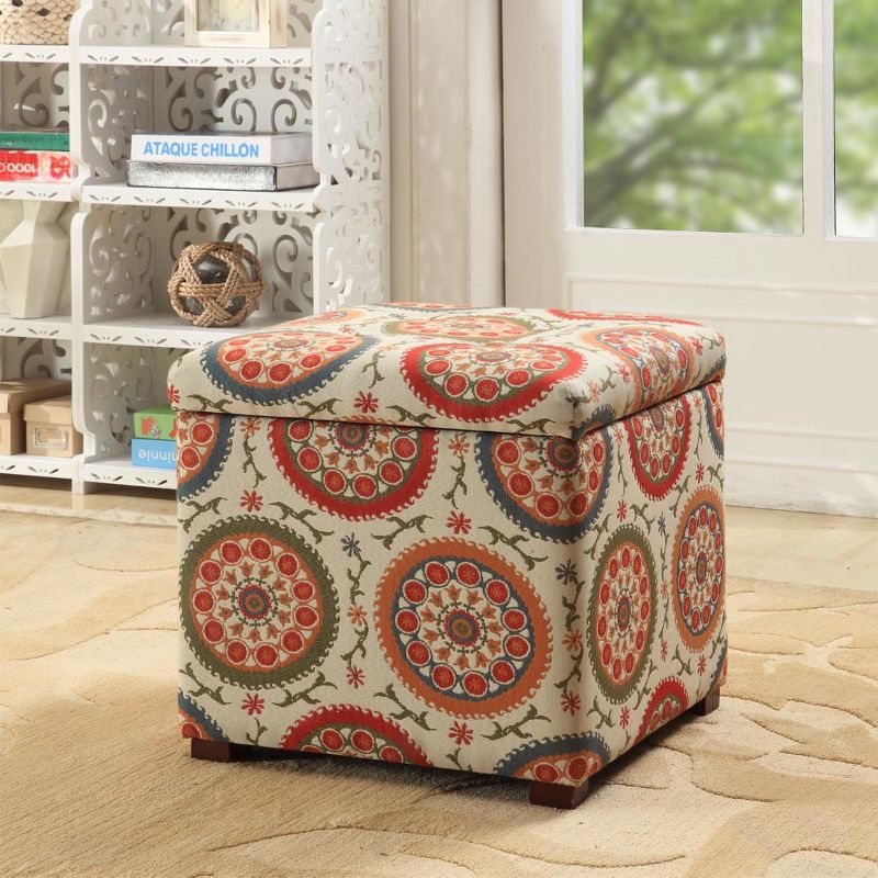 Storage Ottoman Medallion Print - HomePop