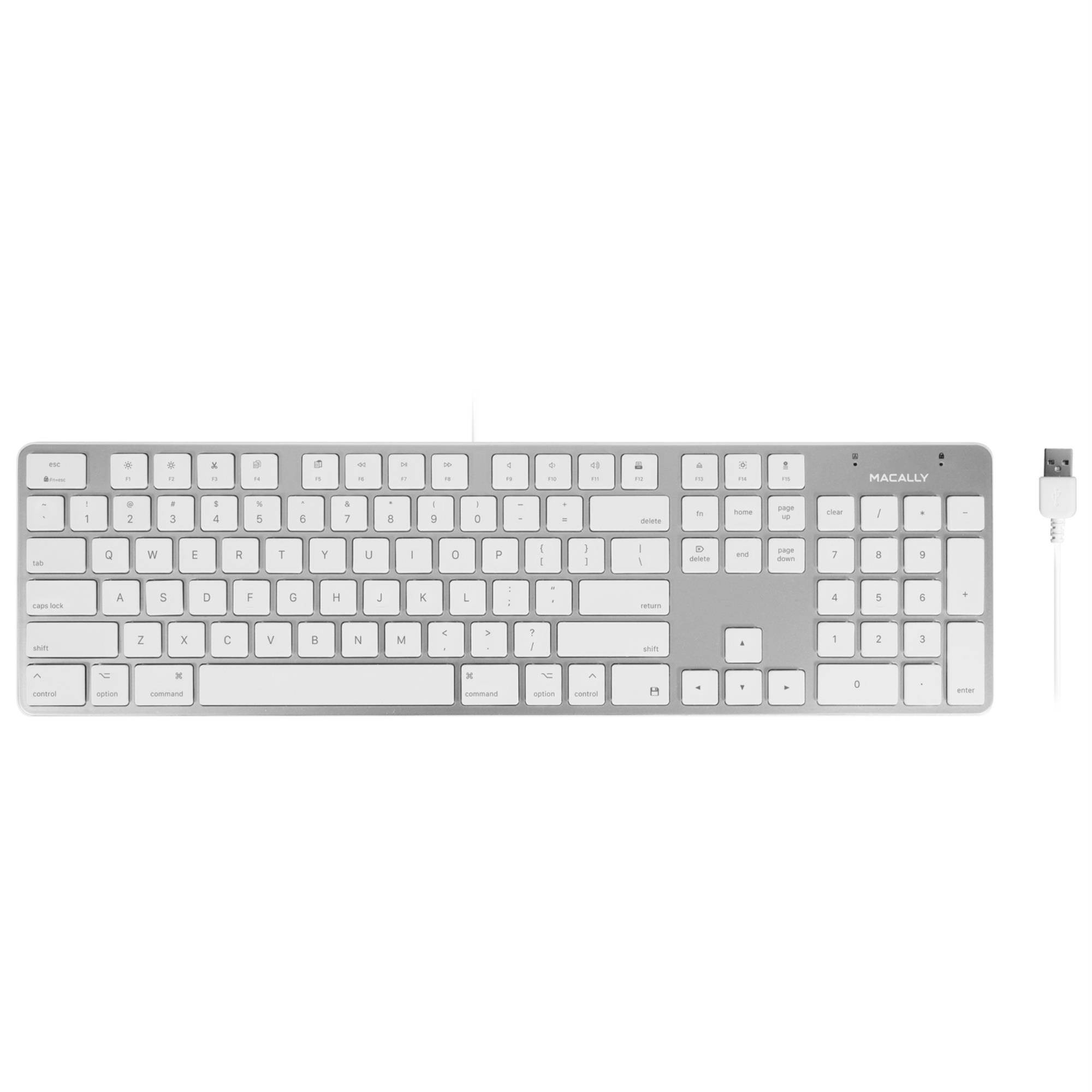 Macally SLIMKEYPROA Ultra-Slim USB Wired Space Keyboard - Gray