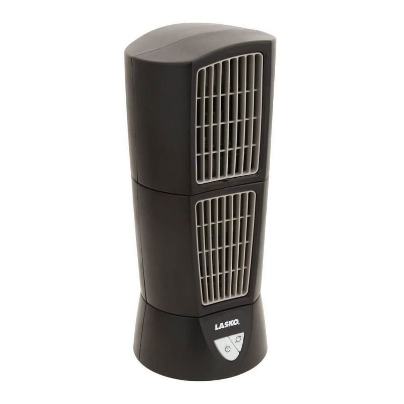 Lasko 4916 3-Speed Platinum Compact Portable Oscillating Tabletop Desktop Wind Tower Fan with Handle for Office, Bedroom, Kitchen, and Bathroom, Black
