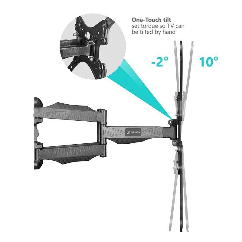 ONKRON TV Mount Wall Bracket Full Motion Articulating Arm for 39 to 65-Inch LED LCD Flat Panel TV Screens Tilt Swivel VESA up to 600 x 400 mm Black M5L