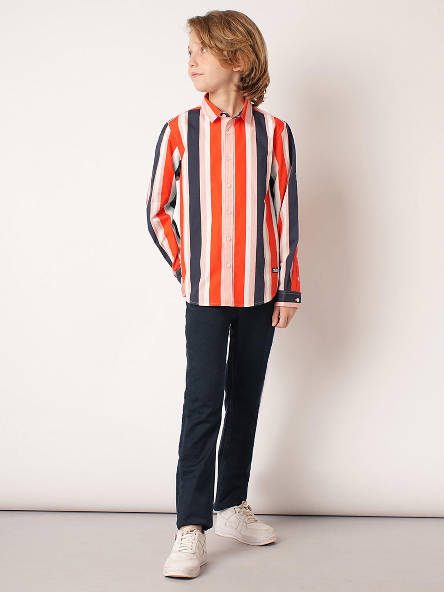 Jack & Jones Junior Multicolor Striped Full Sleeves Shirt