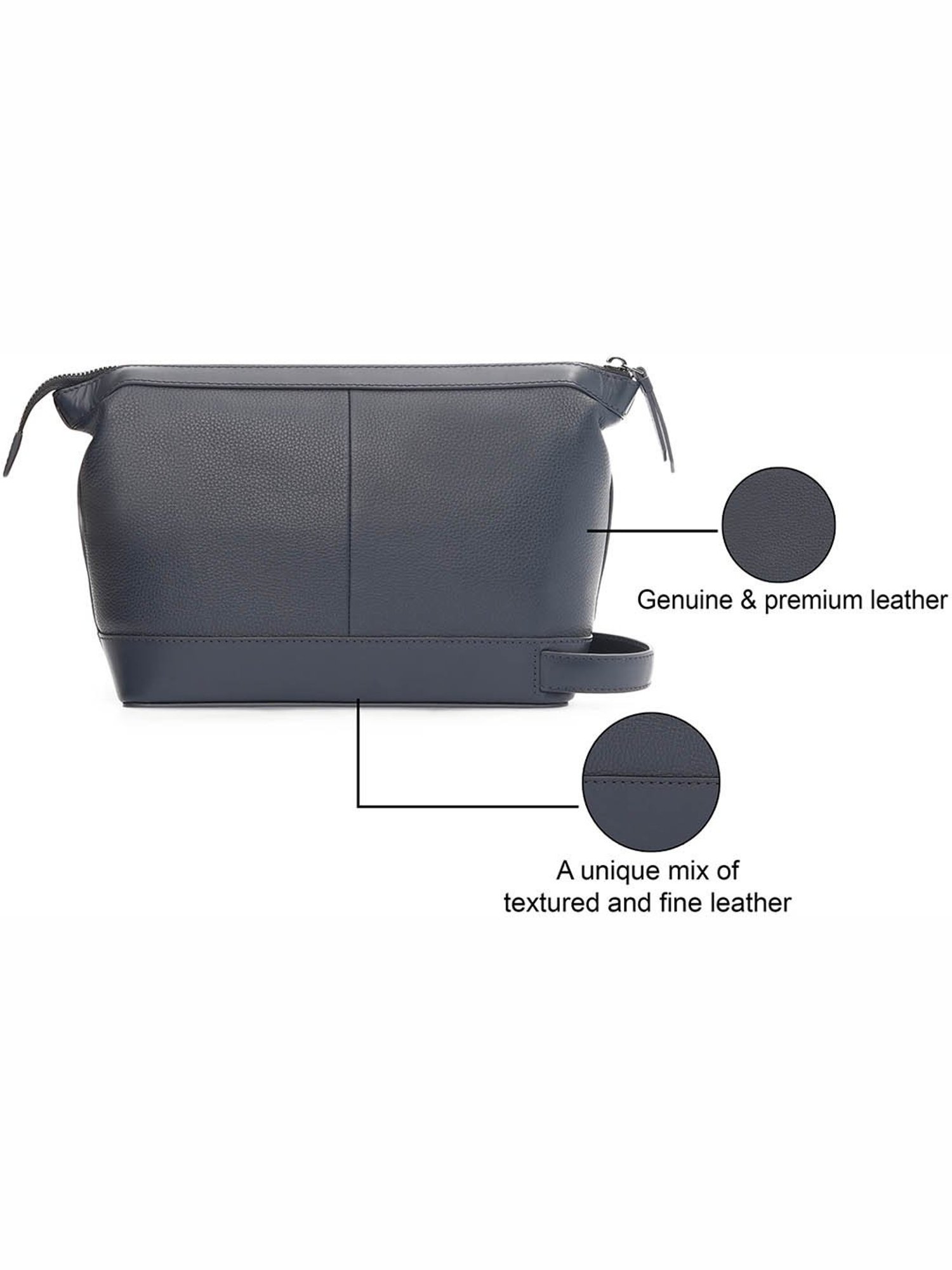 Louis Stitch Brunette Brown Leather Medium Toiletry Pouch