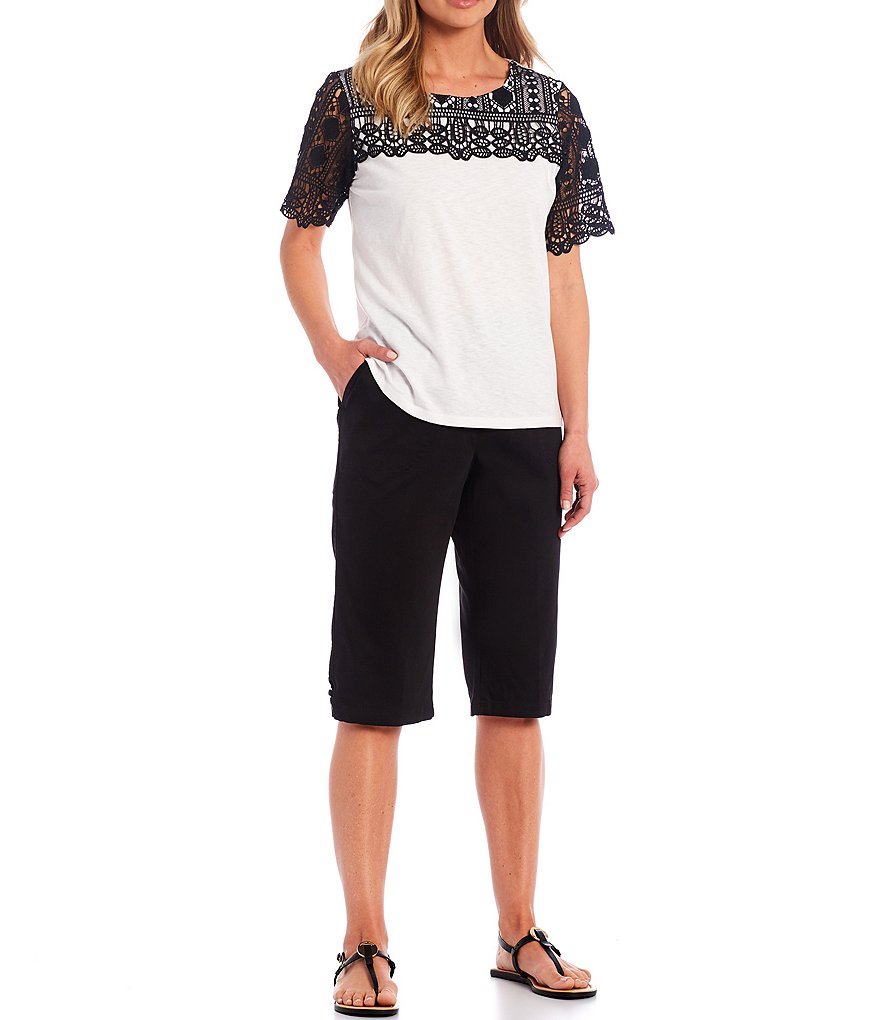 Allison Daley Petite Size True Navy Pull On Bermuda Shorts