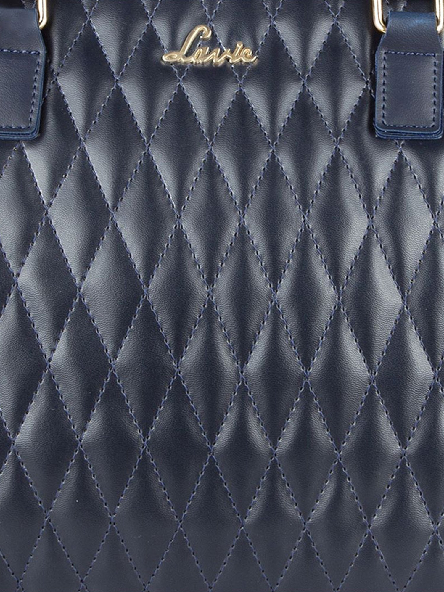 Lavie Stitch Shelly Navy Synthetic Quilted Handbag