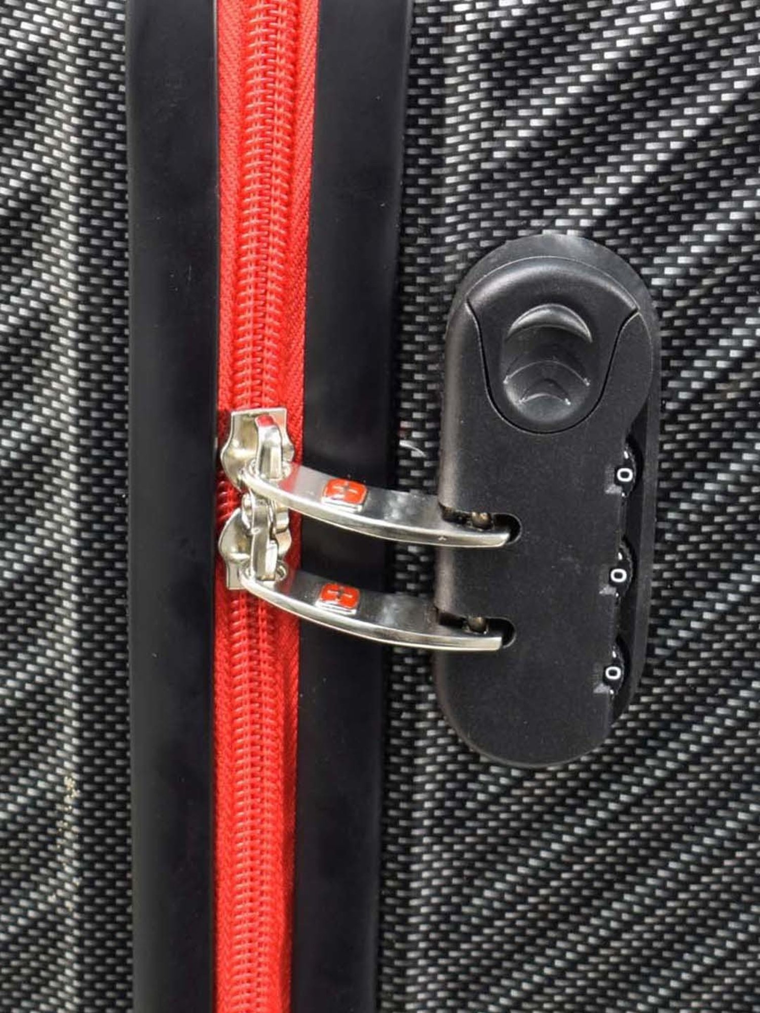 Swiss Military Carbon Grey Striped Hard Overnighter Laptop Trolley Bag - 38 cm