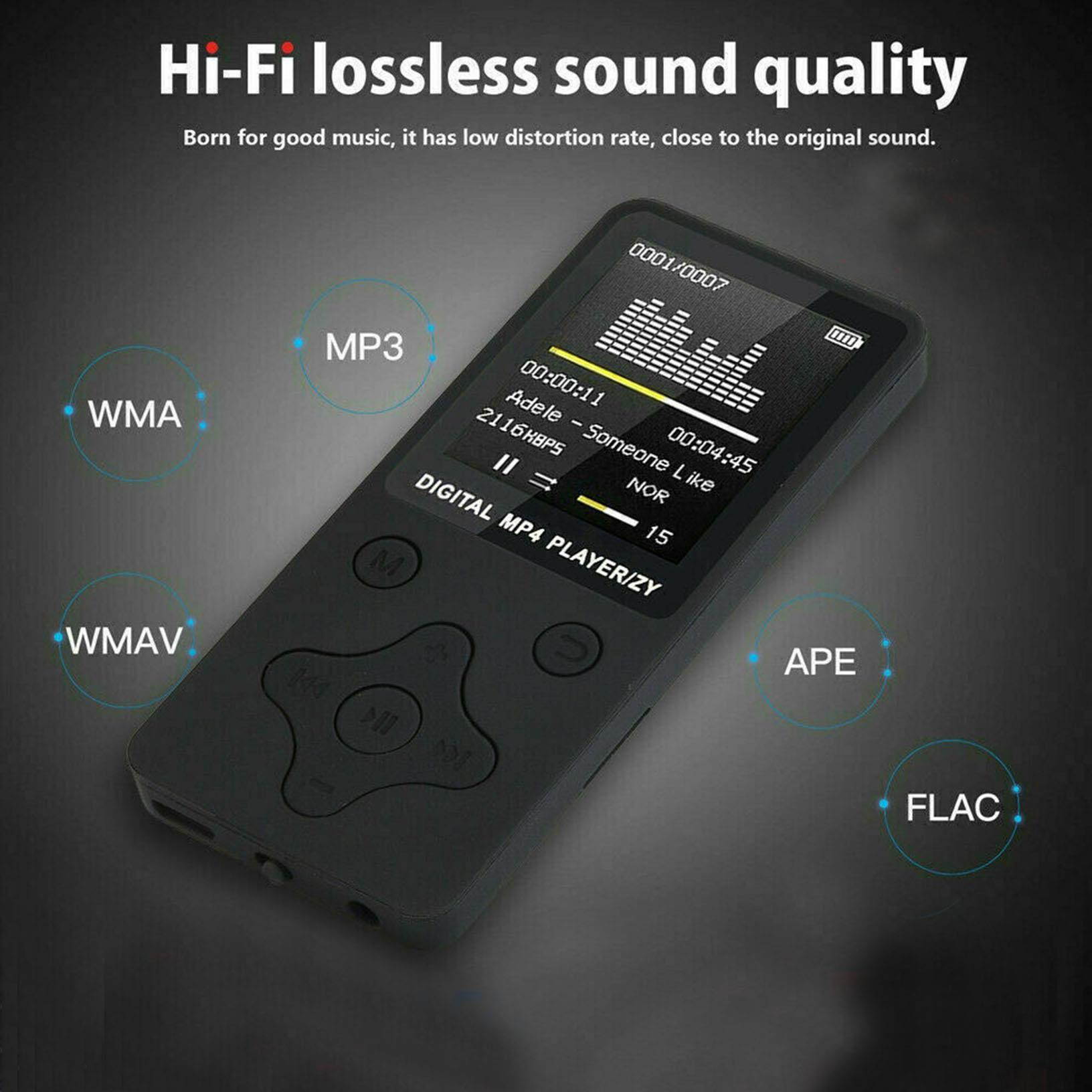Bluetooth Portable MP3 Music Player MP4 Media FM Radio Hi-Fi Support up to 128GB