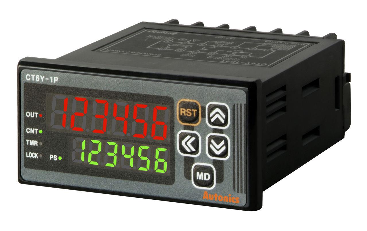 AUTONICS CT6Y-2P4 Counter&Timer, W72x H36 mm, 6-Digit, LED, 2 Preset, 2 Relay & 1 NPN Output,100-240 VAC
