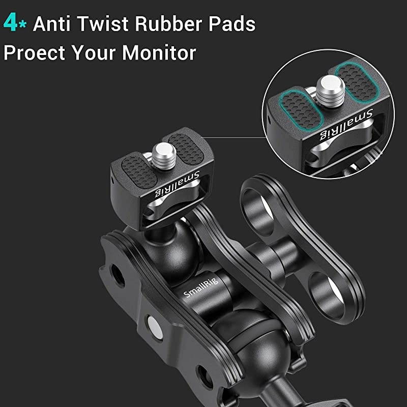 Articulating Magic Arm with Double Ballheads (1/4" Screw) Monitor Mount for Field Monitor, Lights, Audio Recorders - 2070