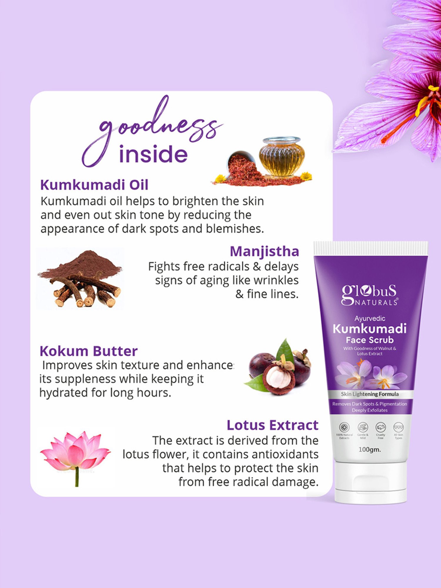 Globus Naturals Ayurvedic Kumkumadi Face Cream - 100 gm