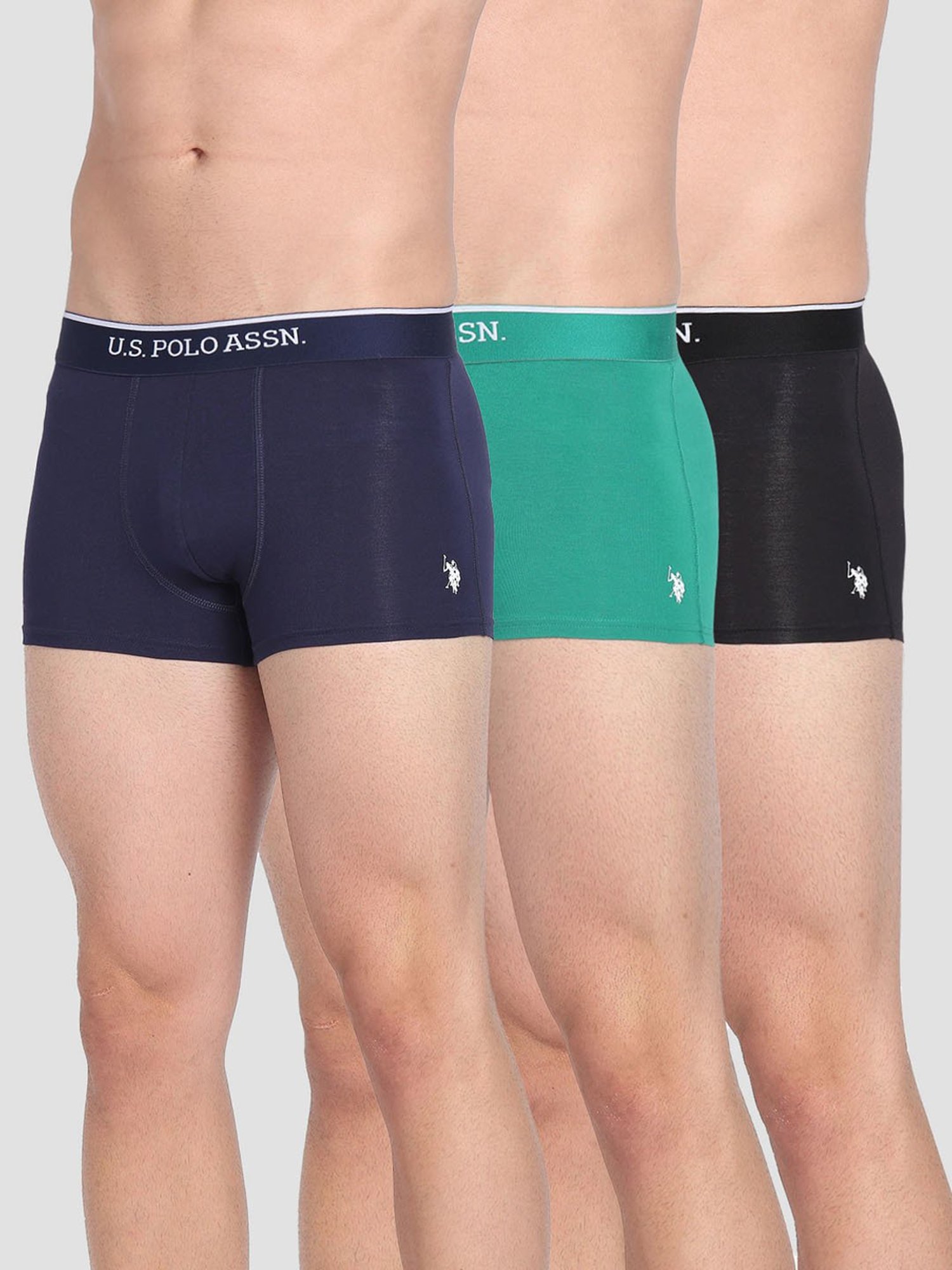 U.S. Polo Assn. Multicolor Cotton Regular Fit Trunks - Pack Of 3