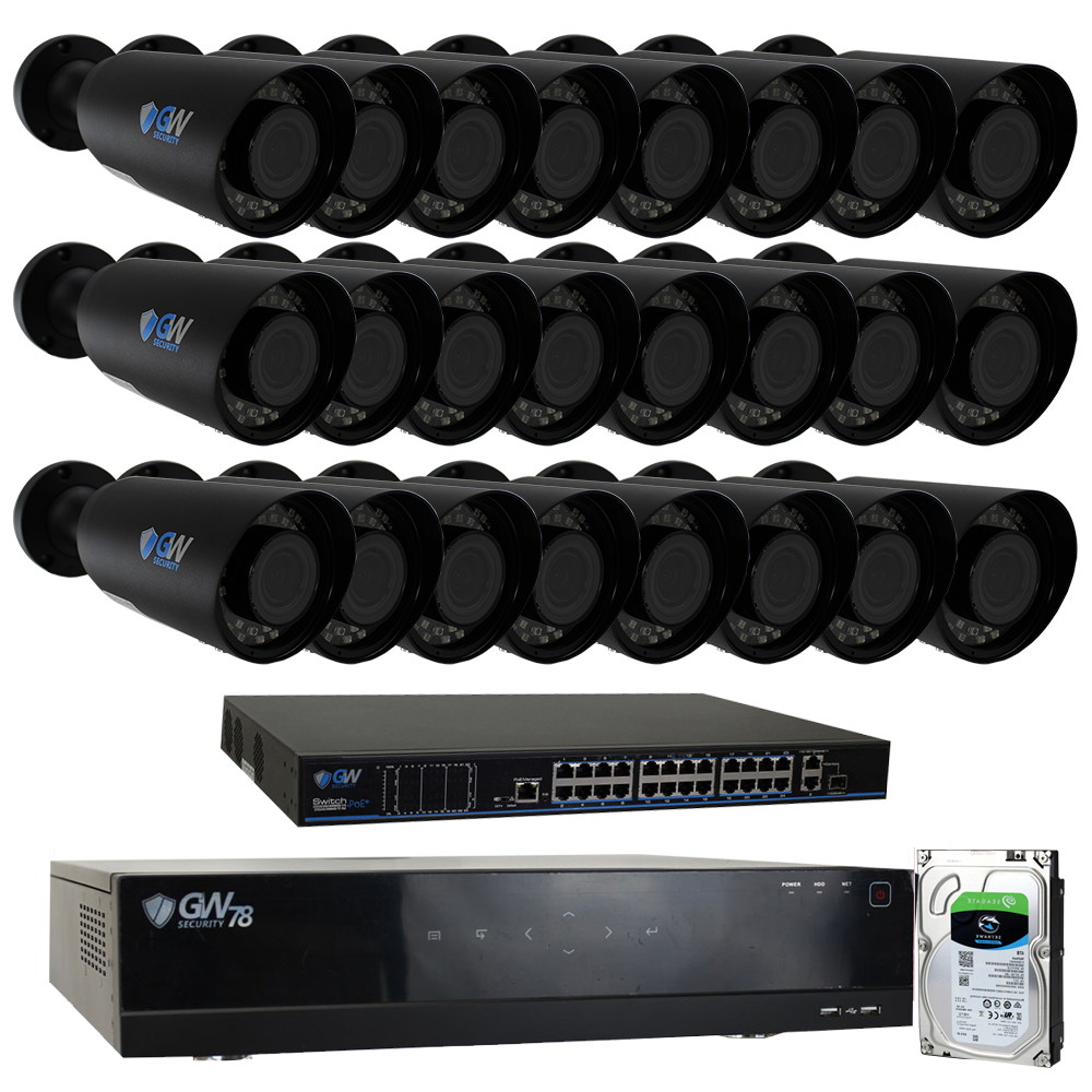 GW Security 8CH NVR 8MP H.265+ AI Face Recognition 4K IP PoE Surveillance Camera System with 4 4K 2.8-12mm Varifocal Zoom 2160p Outdoor Bullet Camera, 120ft IR Night Vision, 2TB Hard Drive