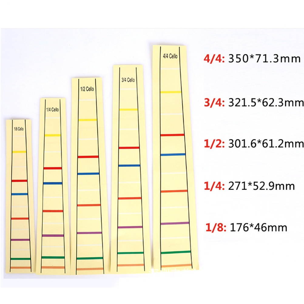 Cello Finger Sticker Practical Fret Fingerboard Label Sticker Finger Position Marker for 4/4 Size Cello (Yellow)