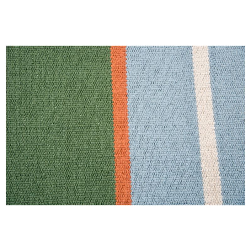Green Multi Stripe Loomed Area Rug 4'X6' - Rizzy Home