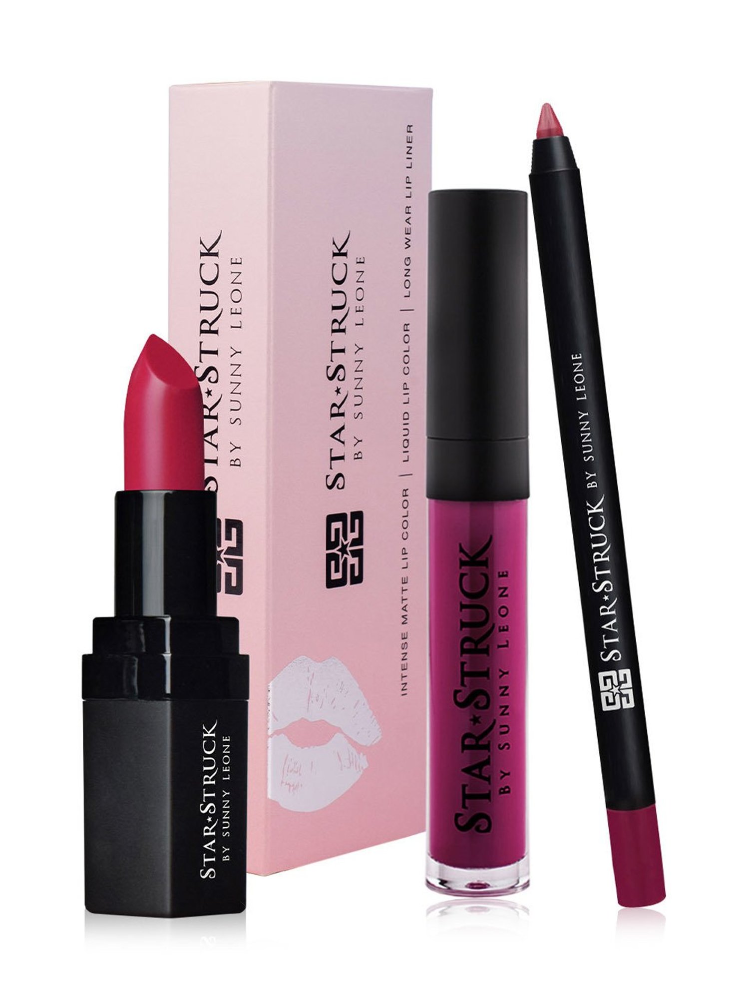 StarStruck By Sunny Leone Lip Gloss+Liner Lip Kit Wine - Pack of 2