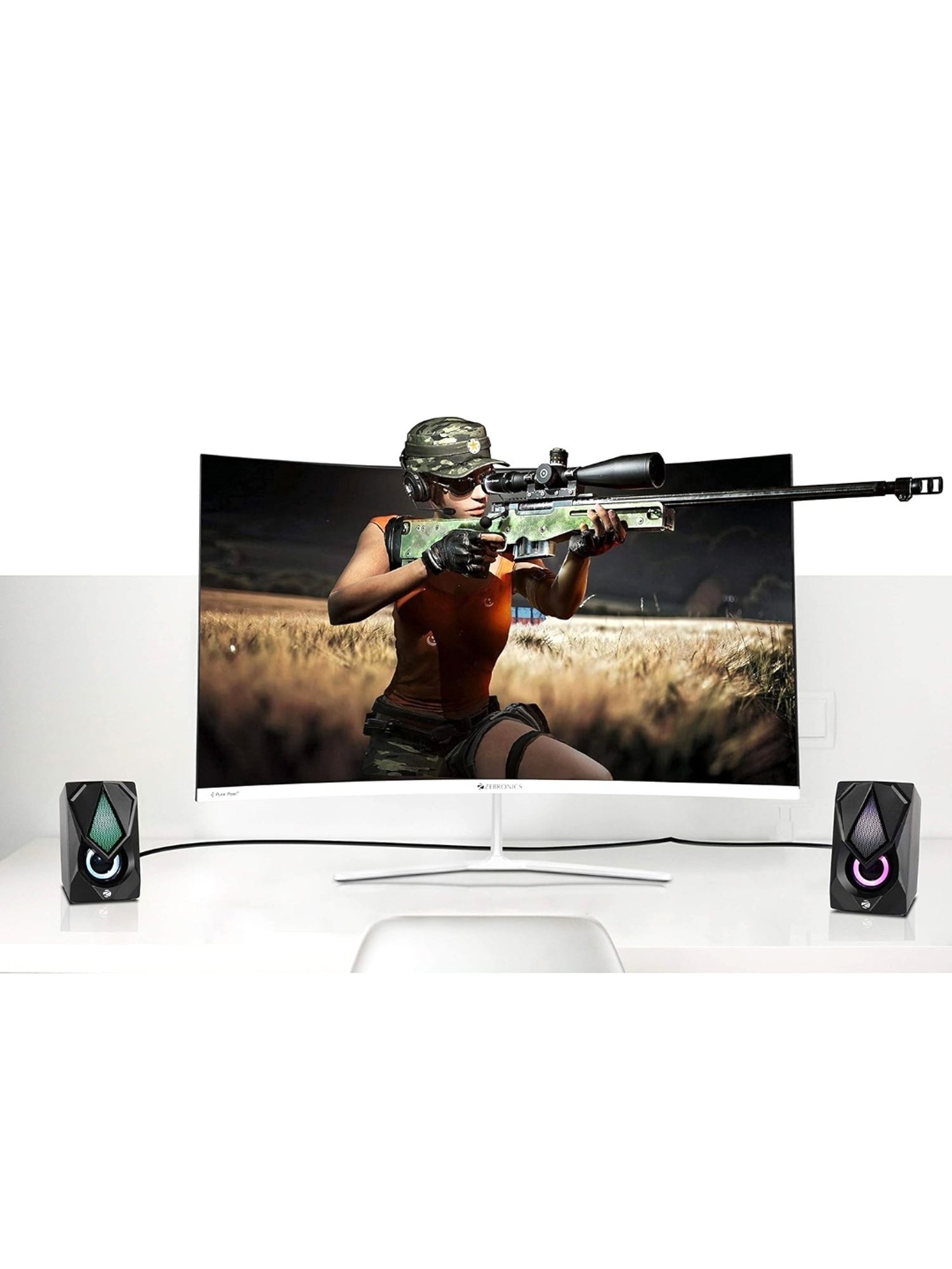 Zebronics Zeb-Warrior II 2.0 Channel 10W Speaker with RGB LED Lights (Black)