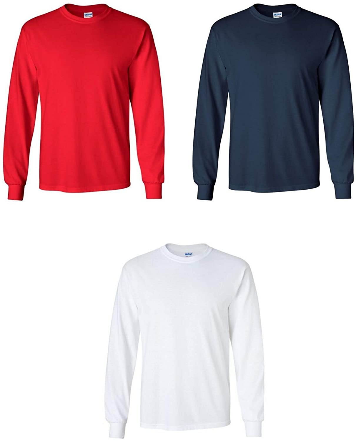 Gildan Men's Ultra Cotton Adult Long Sleeve T-Shirt, 2-Pack