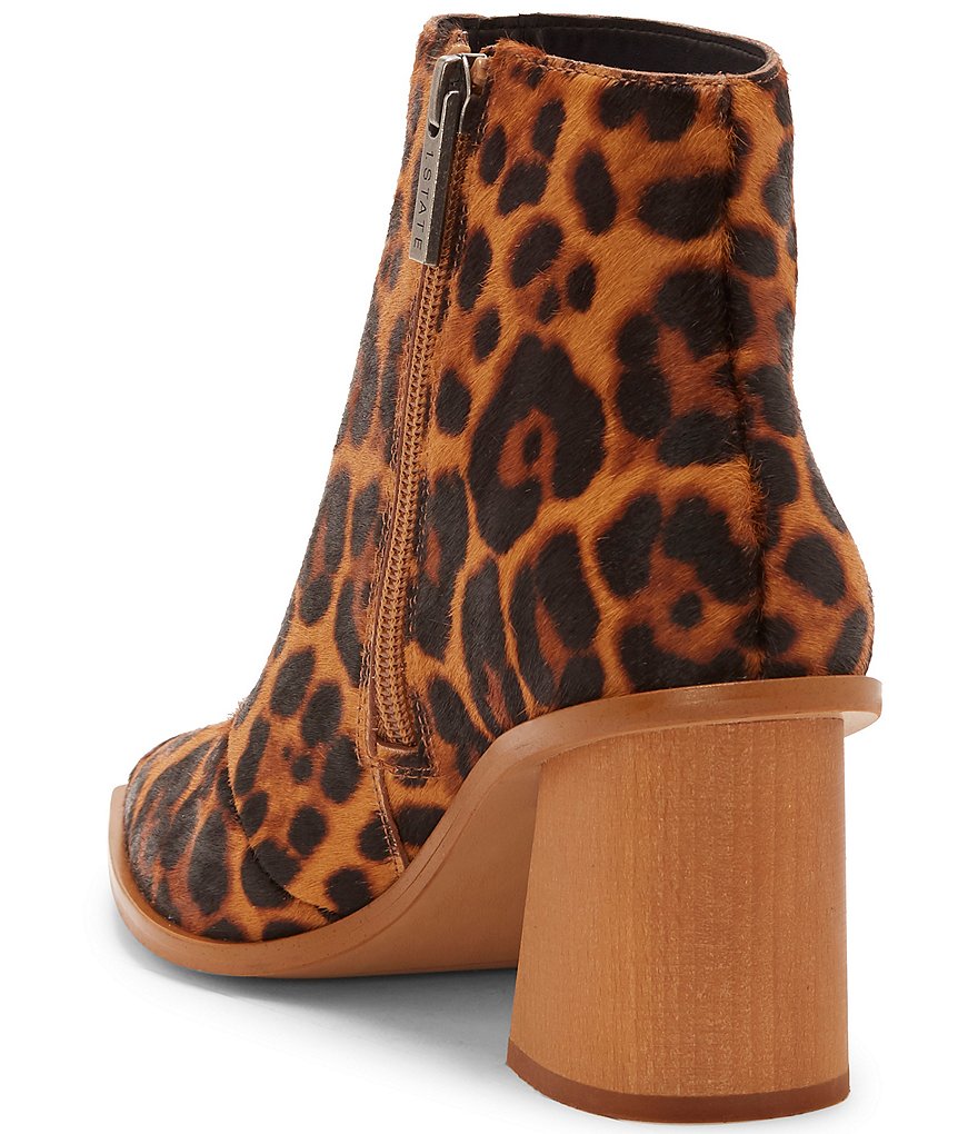 1. STATE Kelte Leopard Print Haircalf Block Heel Booties